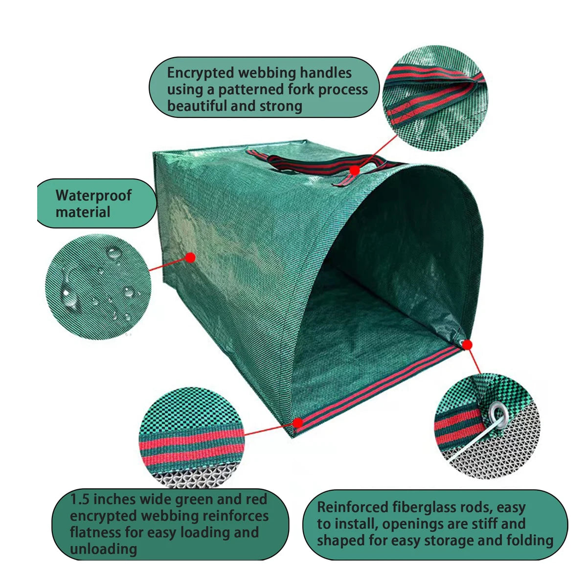 Robuster, faltbarer und wiederverwendbarer Gartensack zum Sammeln von Laub