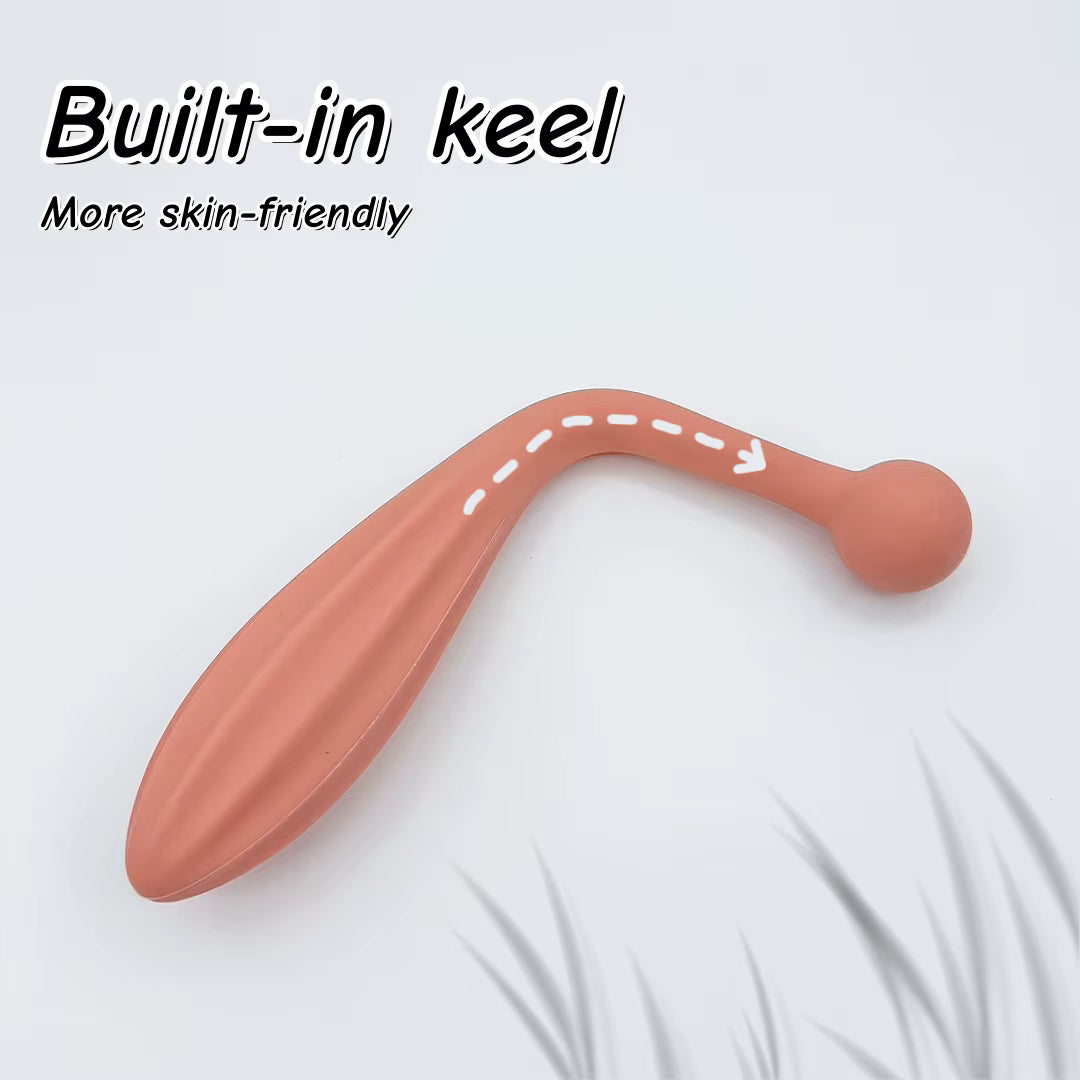 Weicher Silikon-Gesichtsmassagestab mit zwei Köpfen und ergonomischem Design