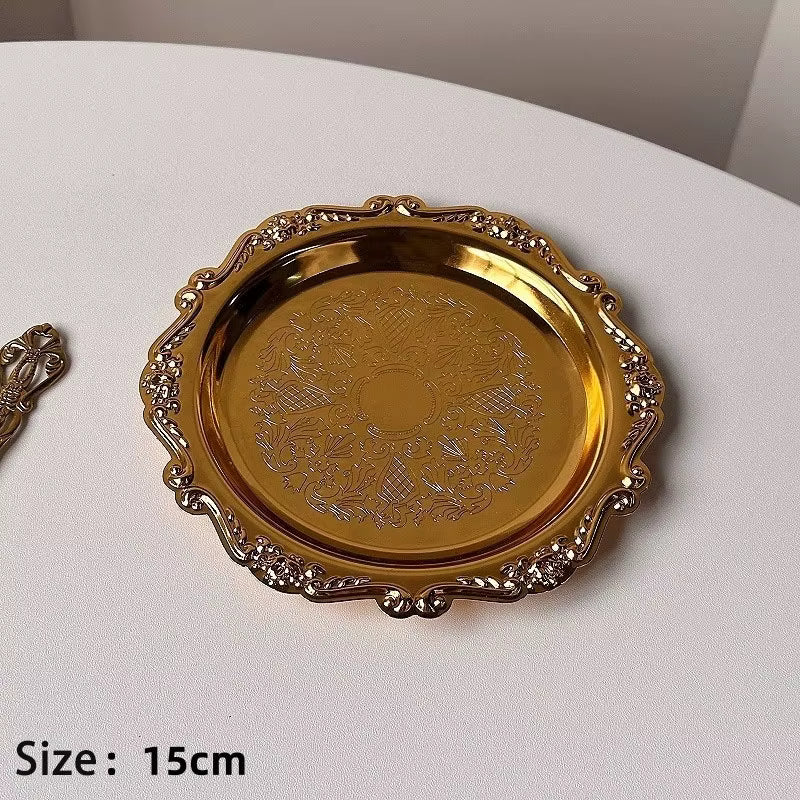 Sølvbelagt Retro Desserttallerken (10–25 cm)