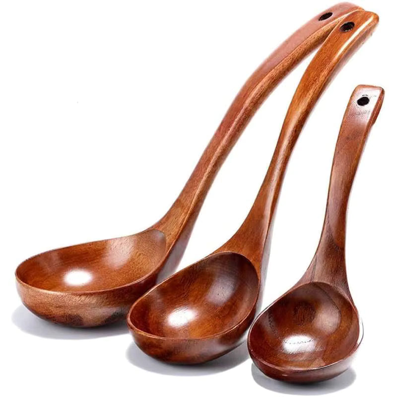 Ergonomischer, tropffreier Servierlöffel aus Holz (handgefertigt)