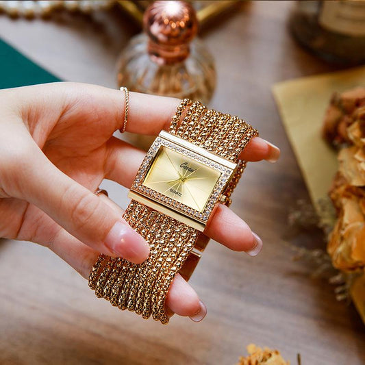 🎄🎁Weihnachtsangebote: 50% Rabatt💥Damenarmbanduhr mit Strasssteinen und Quarzbewegung