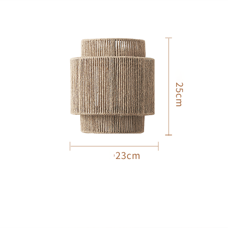 RaffioLume - Bohemian Vintage Rattan Hanfseil Wand-LED-Lampe