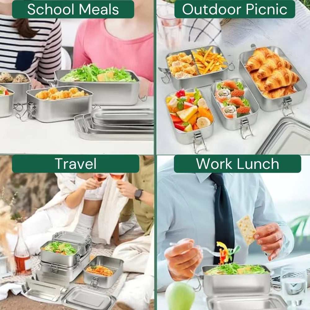 Luftdichte BPA-freie Bento-Lunchbox aus rostfreiem 304er Edelstahl