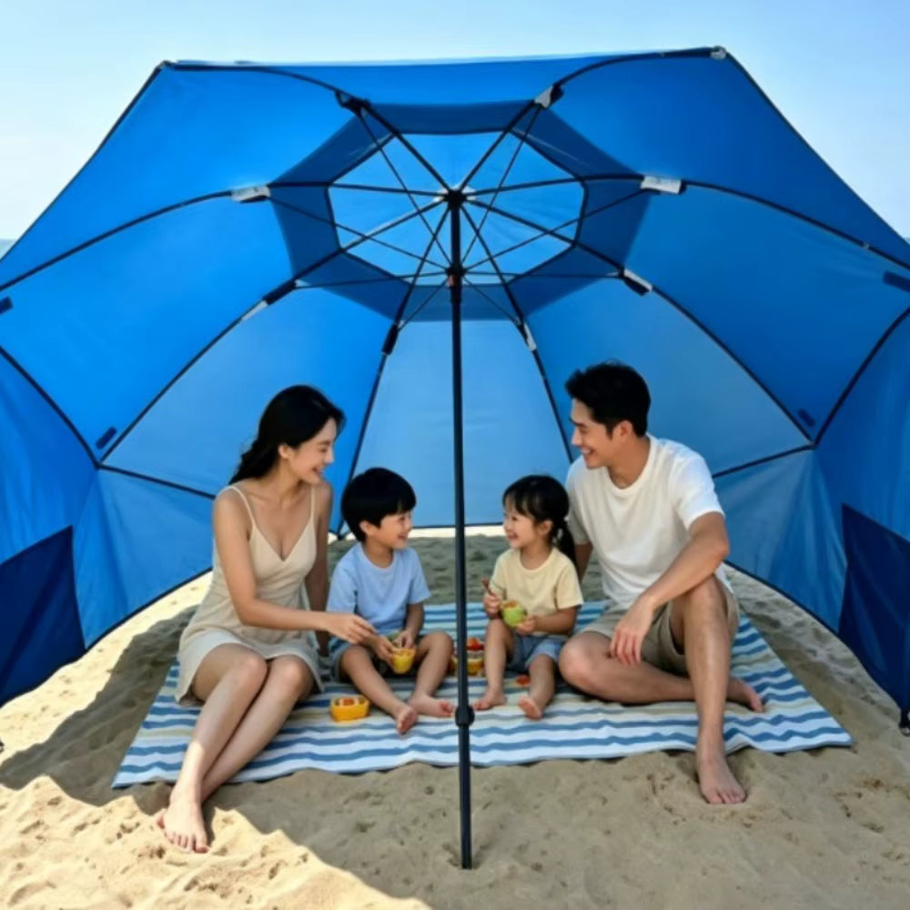 Übergroßes, UV-schützendes und winddichtes Strand- und Campingdach (2,4 m)