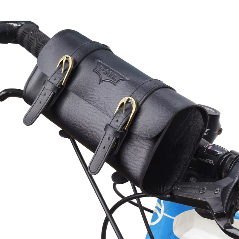 Vintage-Lederoptik-Fahrradlenkertasche (Schnellmontage)