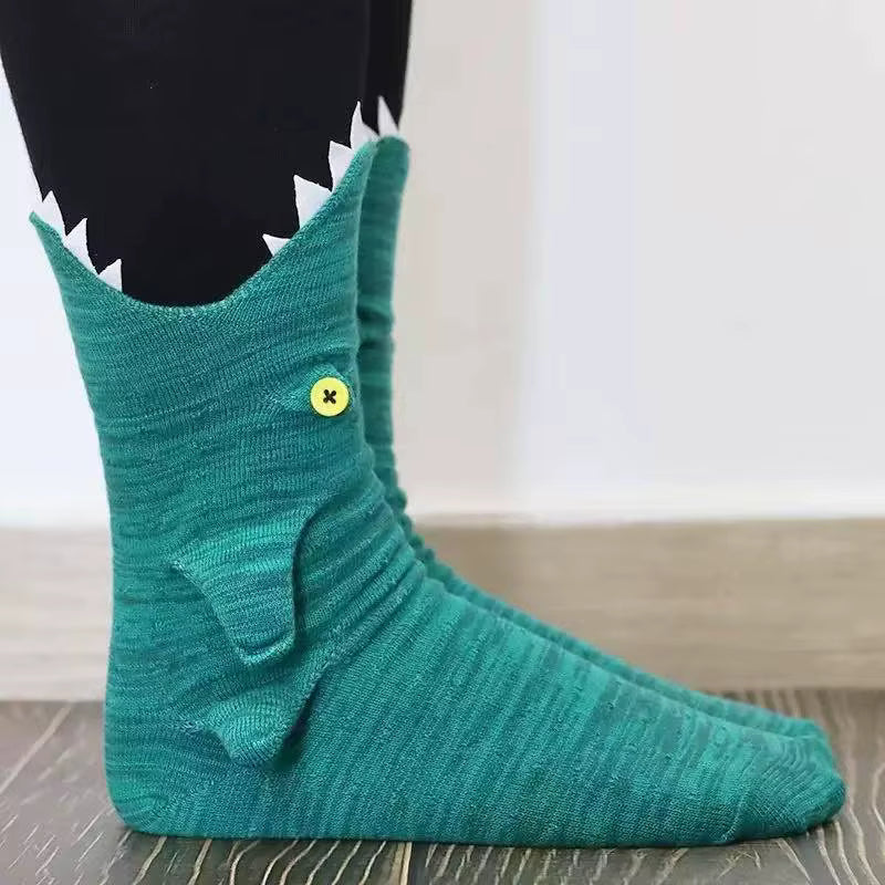 Dicke gestrickte Dinosauriersocken aus Wollmischung (Unisex)