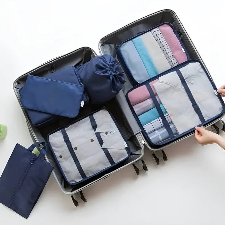 7-teiliges Set mit Packwürfeln – Kleidungsspeicherung für Reisen und Koffer