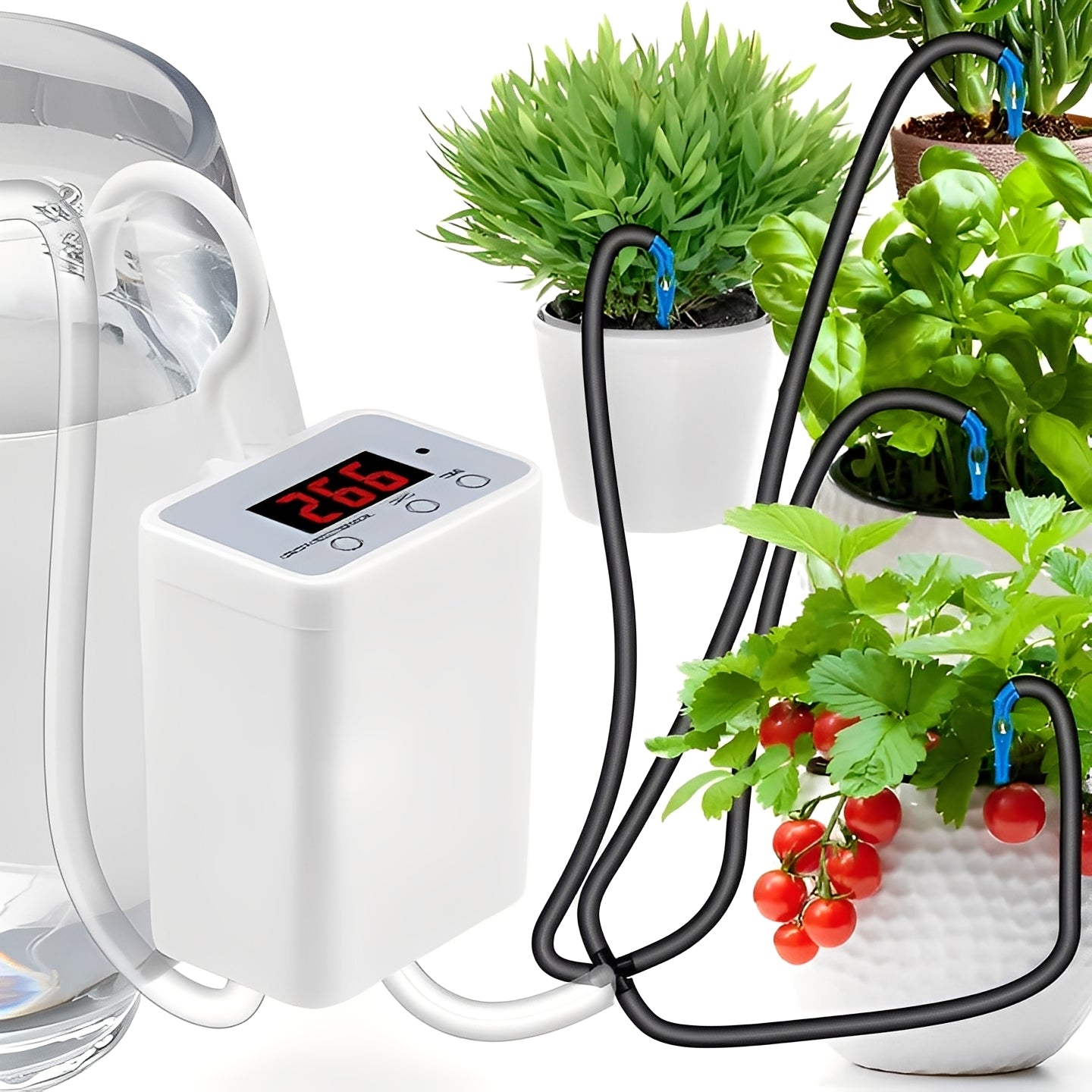 Automatische Bewässerungssteuerung für den Garten – für Blumen und Pflanzen – 8/4/2 Hauptsprinkler – Tropfbewässerungssystem – Gartenwerkzeuge