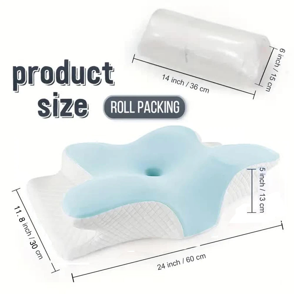 Ergonomisk langsomt genoprettende hukommelsesskum nakkepude (som sommerfugl)