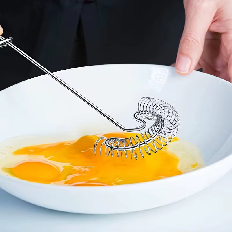 Selbstdrehender Druck-Quirl aus Edelstahl zum Eieraufschlagen