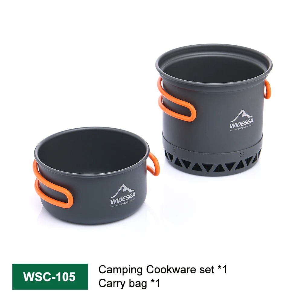 Leichtes, platzsparendes Camping-Kochset (1,3 l und 2,3 l)