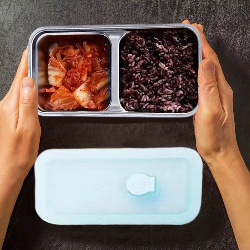 Auslaufsichere Lunchbox aus 304er Edelstahl (Doppelkammer)