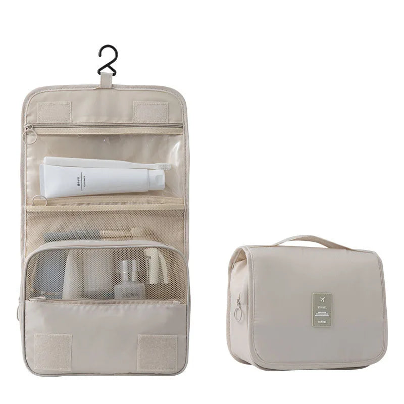 Toilettaske Vandafvisende Polyester 40,5 x 22 cm | Kompakt Rejsemodel | 6 Rum med Hængekrog til Total Overblik