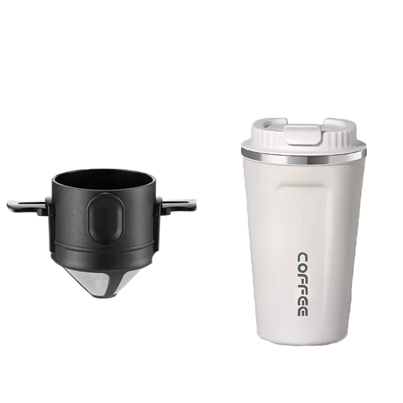 Wiederverwendbarer und tragbarer Kaffeefilter aus rostfreiem 304er Edelstahl (für die meisten Tassen geeignet)