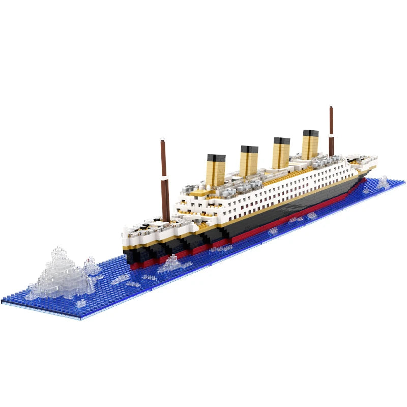 LED-oplyst mikrotegning af Titanic-skib (displaystativ)