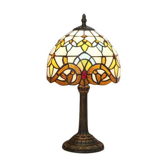 LuminaTiffany - Tiffany-Glas-Tischlampe mit schönem farbigen Glasdesign | 50% RABATT