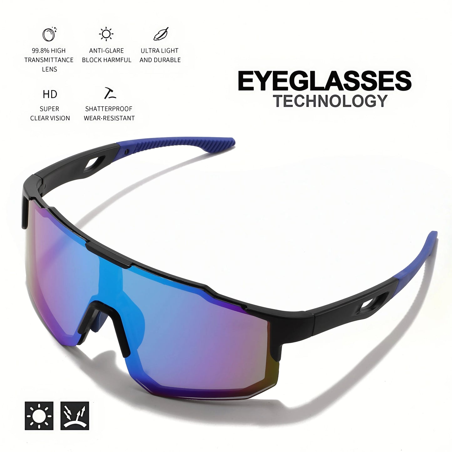 Übergroße, umschließende UV400-Sportsonnenbrille