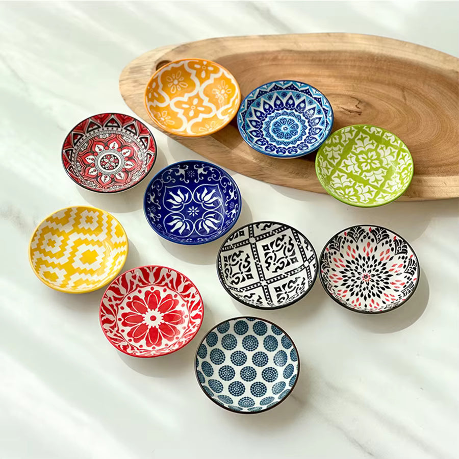 Böhmische Keramik-Gewürzschalen (Set mit 6 oder 10)