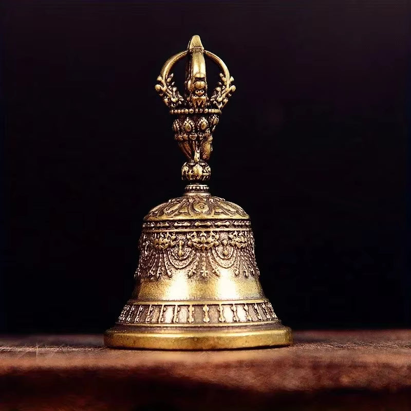 Massive Messing-Weihnachtsglocke im Vintage-Stil (5,2 cm)