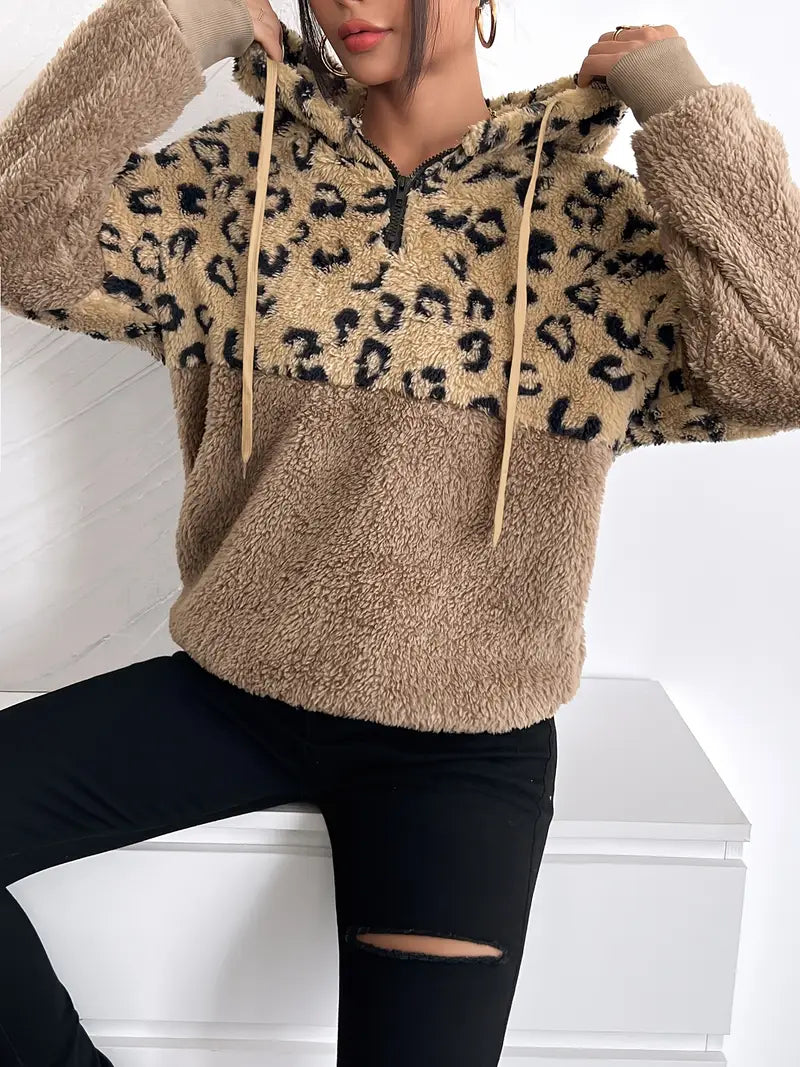 Ula - Modischer Kapuzenpullover mit Leopardenmuster für Frauen