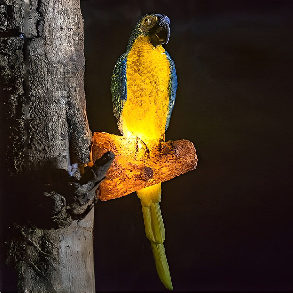 TierLicht - Wasserdichte LED-Außenlampe in Tierform mit Papageiendesign