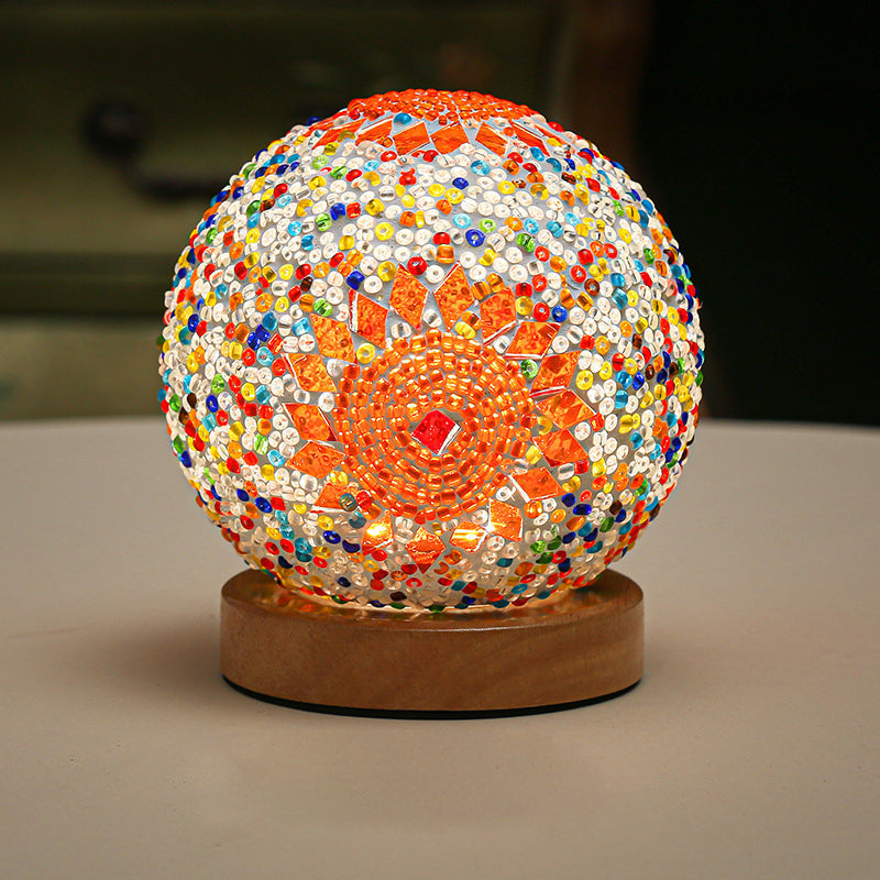 Variant image for Dimbare Sferiske Bordlampe i Glas med Bohemian Design – Perfekt til Stuen og Natbordet-2