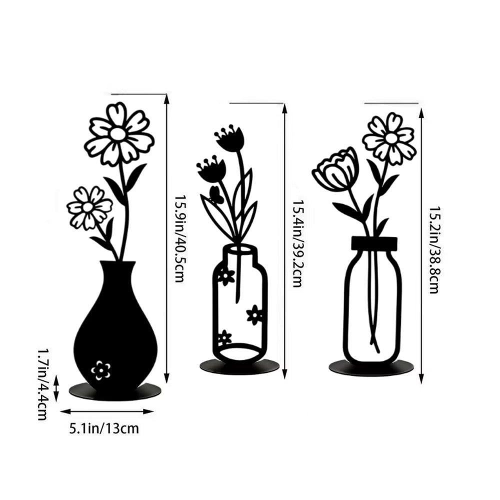 Wetterbeständige Eisenblumenvasen (3er-Set)