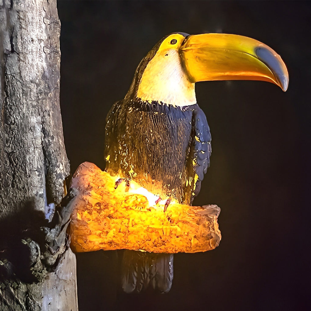 TierLicht - Wasserdichte LED-Außenlampe in Tierform mit Papageiendesign
