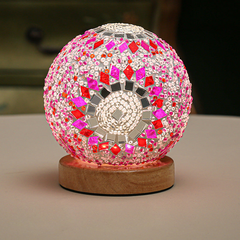 Dimbare Sferiske Bordlampe i Glas med Bohemian Design – Perfekt til Stuen og Natbordet-6