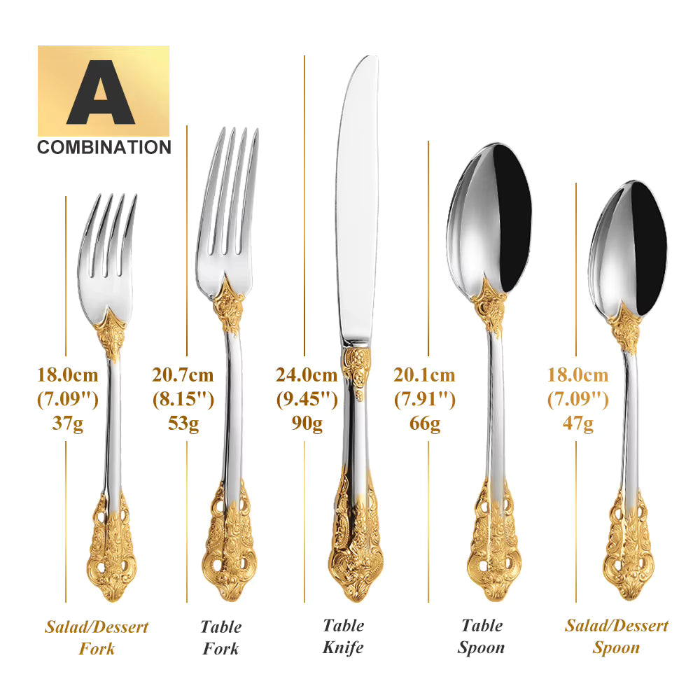 Elegantes Vintage-Besteckset aus Edelstahl