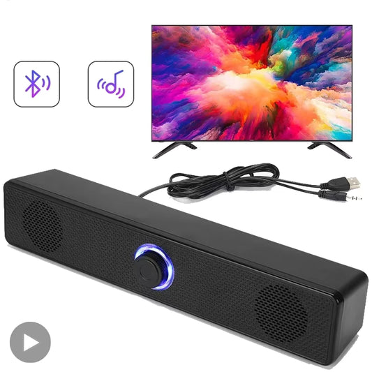 Bærbar Bluetooth 3D Stereo Soundbar Højttaler (3,5mm AUX)