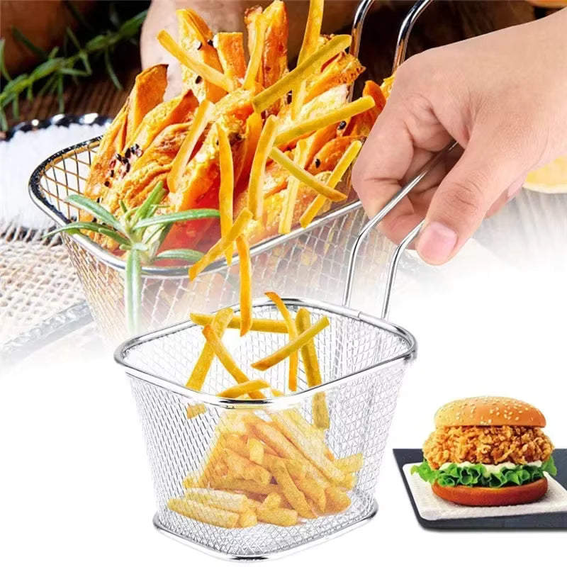 Portionskontrollkorb für Pommes frites aus Cool-Touch-Edelstahl