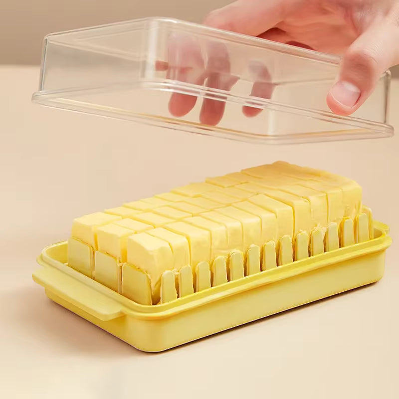 Kompakte, transparente, spülmaschinenfeste Butter- und Käseaufbewahrungsbox mit Deckel