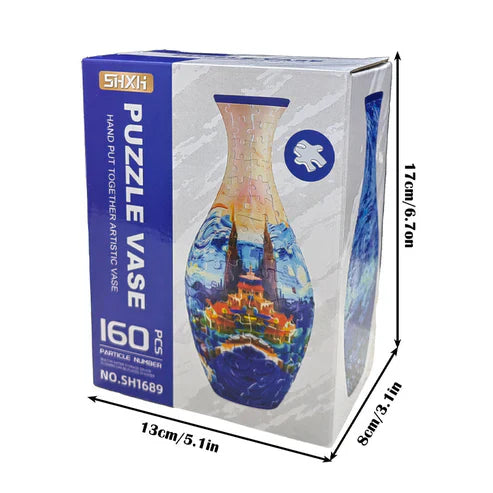 EcoBloom - 3D Puzzle Vase - Dekorative Blumenvase mit abnehmbarer Wasserbehälter