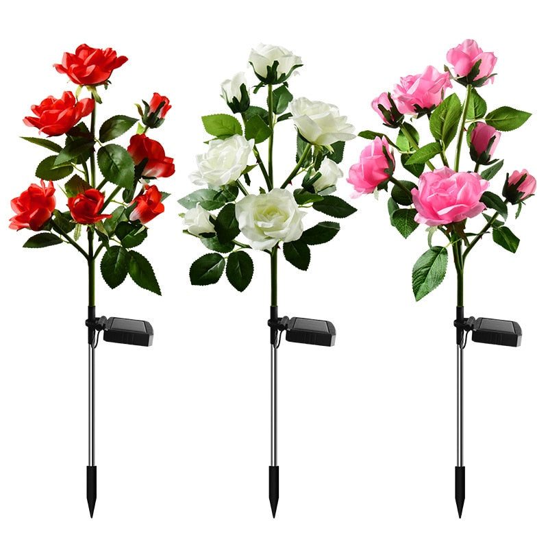 LumiRose - Solar LED Rosenblüten-Nachtlampe für den Garten