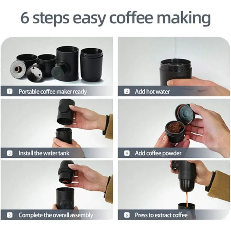 Kompakte, auslaufsichere Espressomaschine mit Handpresse (140ml)