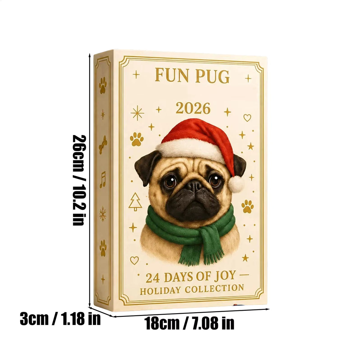 24-tägiger Mops-Figuren-Adventskalender