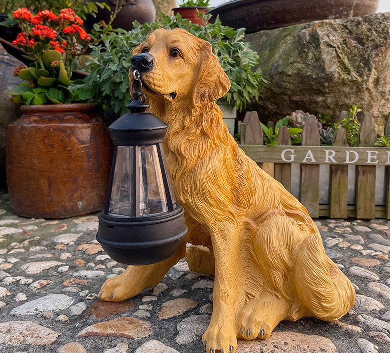 LumiPup - Solarbetriebene Hundestatue mit LED-Licht