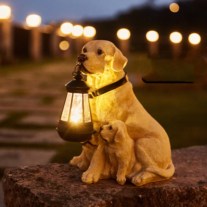 LumiPup - Solarbetriebene Hundestatue mit LED-Licht