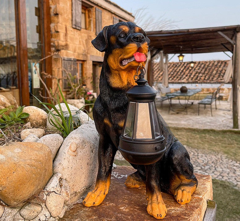LumiPup - Solarbetriebene Hundestatue mit LED-Licht