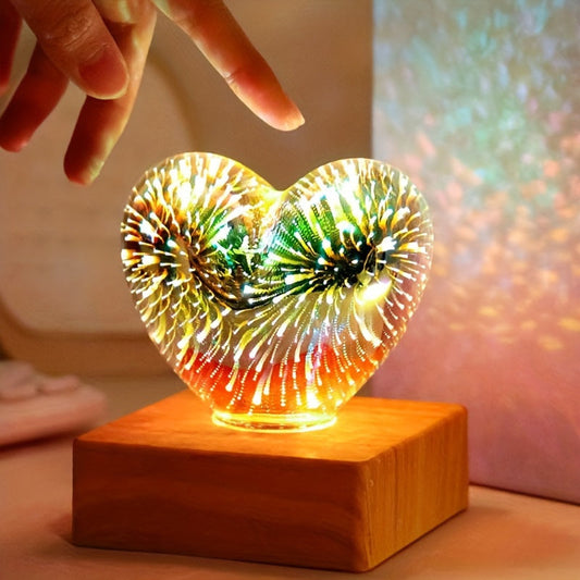 HeartGlow - 3D-Herzfeuerwerk LED-Lampe - romantische Stimmungsbeleuchtung