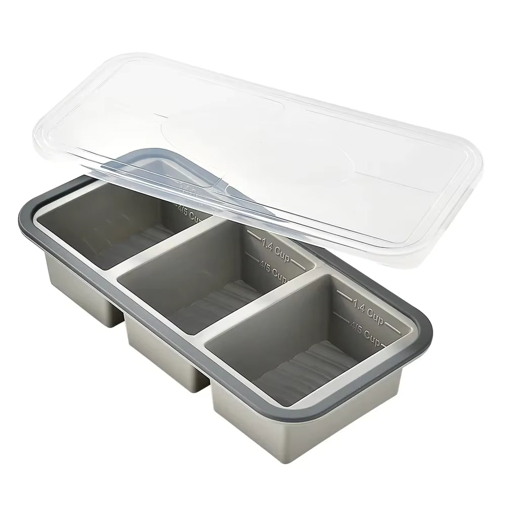 Große, leicht lösbare Silikon-Eiswürfelform (mit Deckel)