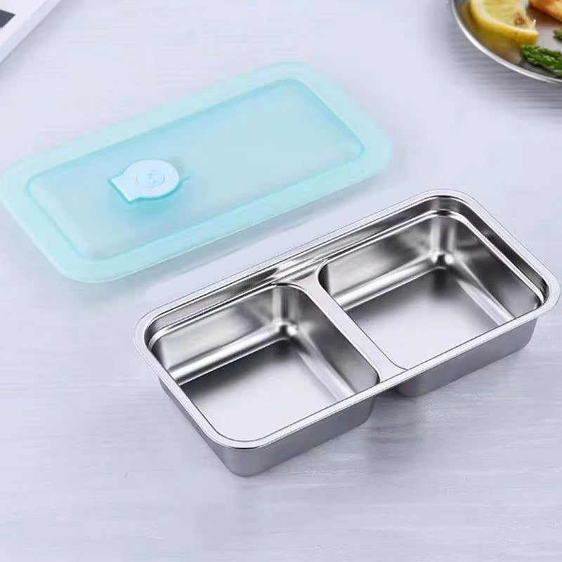 Auslaufsichere Lunchbox aus 304er Edelstahl (Doppelkammer)