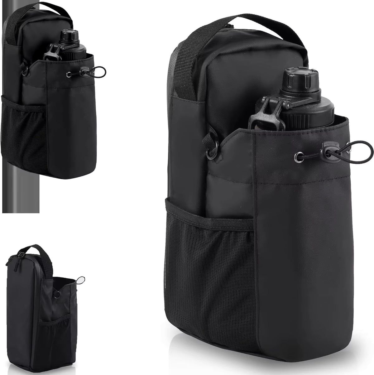 Fitness-Tasche mit starkem Magnetverschluss, großem Fassungsvermögen (Handyfach und Flaschenhalter)