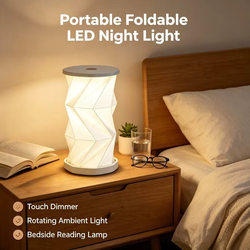 Foldbar revnesikker USB-genopladelig LED-natlys (berøringsdæmper)