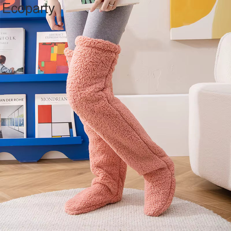 Thermische Bettsocken mit Fleecefutter und rutschhemmender Sohle (Einheitsgröße)