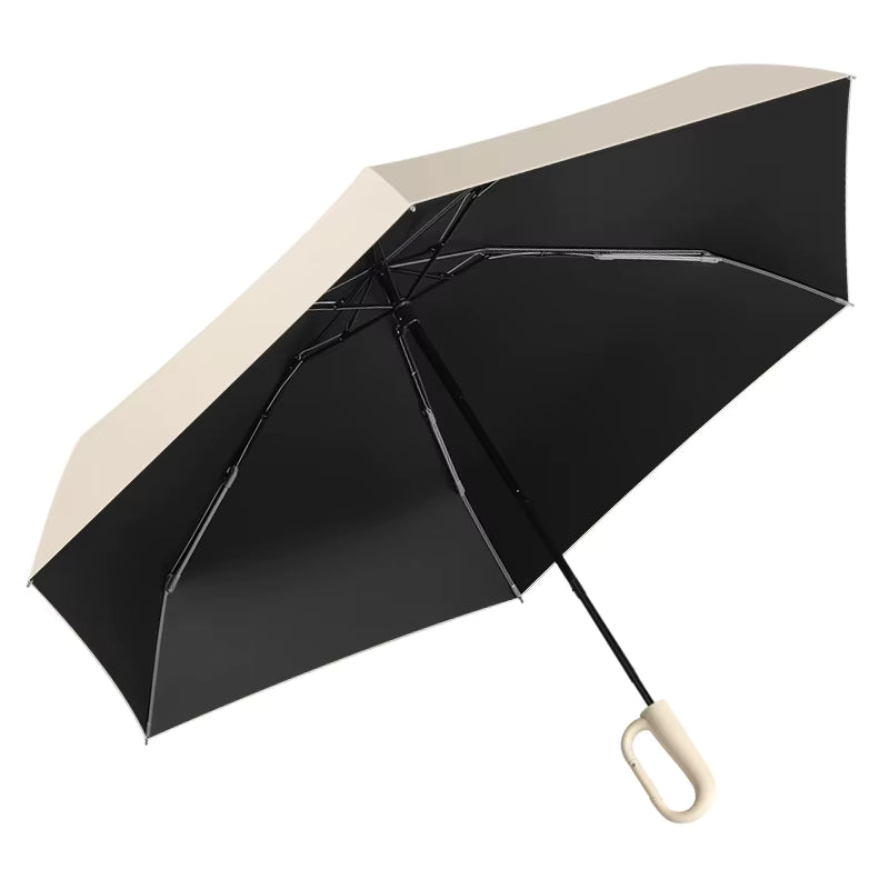 Vollständige Verdunkelung, UV-beständiger Regenschirm mit Metallfaserrahmen (5-fach faltbar)