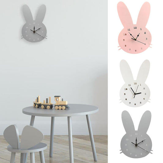 BunnyTime - Süße Wanduhr für Kinder im Kaninchen-Design