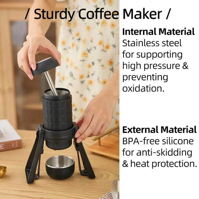 Tragbare manuelle Espressomaschine für zwei Shots (180 ml)