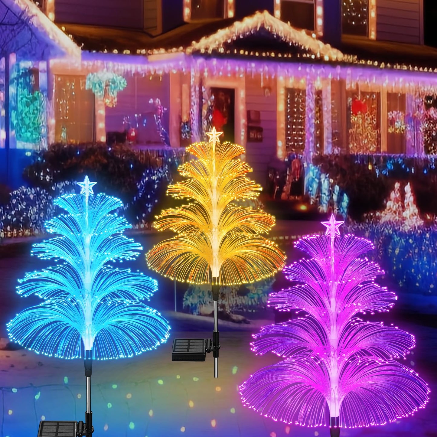 LumiVerdes 3-delte solcellelys træer — forvandl aftener, skab glæde